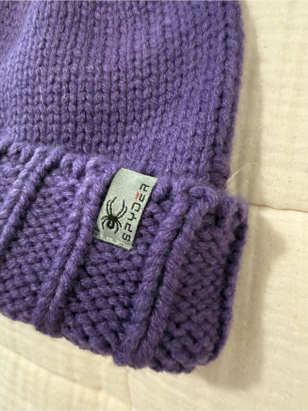 NWT | Spyder Kids One Size Ski Beanie Knit Cat Ear Purple and Green - Picture 8 of 16